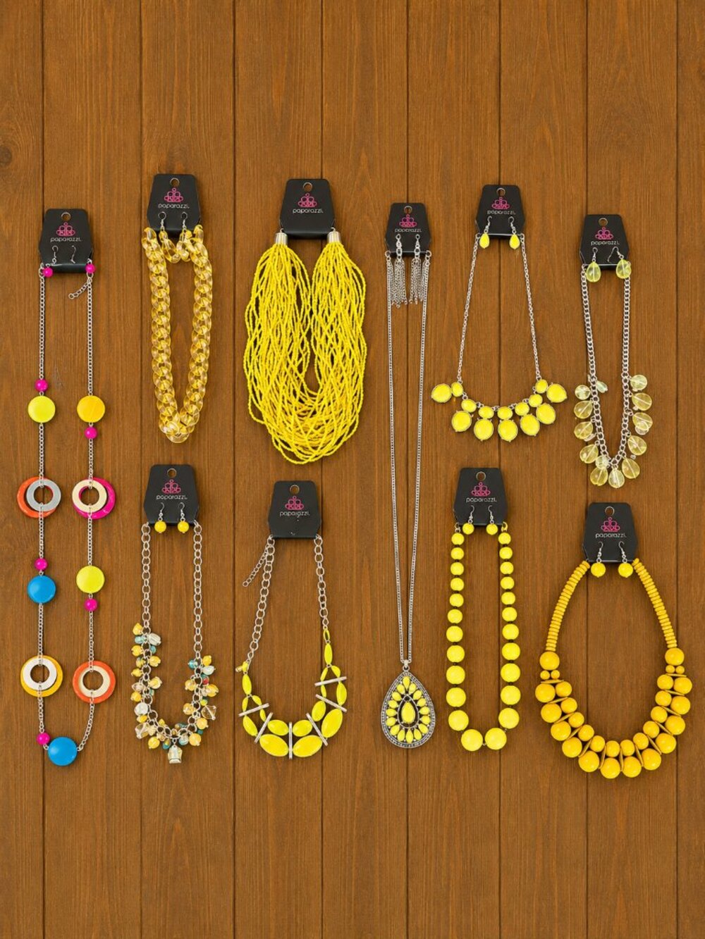 Paparazzi Jewelry Lot - 10 Piece Yellow Statement Necklace Bundle NWT